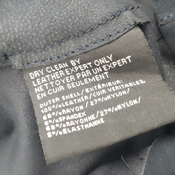 Lamarque BLUE Suede Leather Jacket Size 4 - Picture 4 of 15